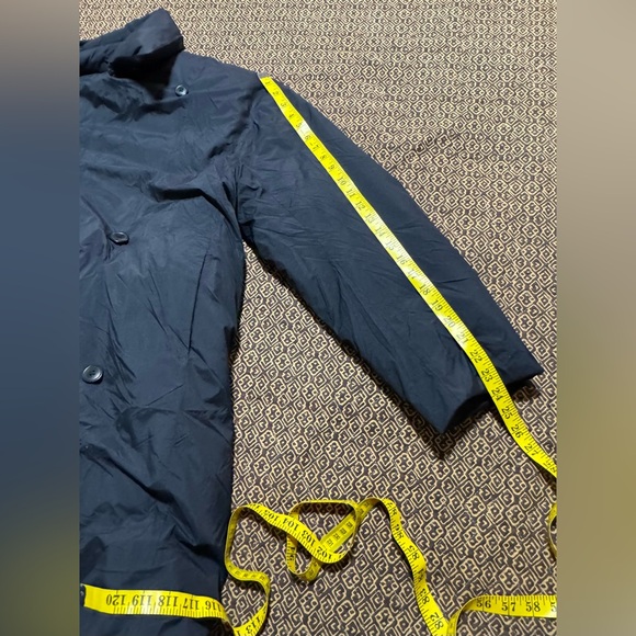 Uniqlo Women M Down Long Trench Coat Black Belted Pockets Lightweight - Picture 10 of 16